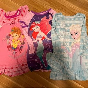 Girls Size 5/6 Disney Nightgown Bundle